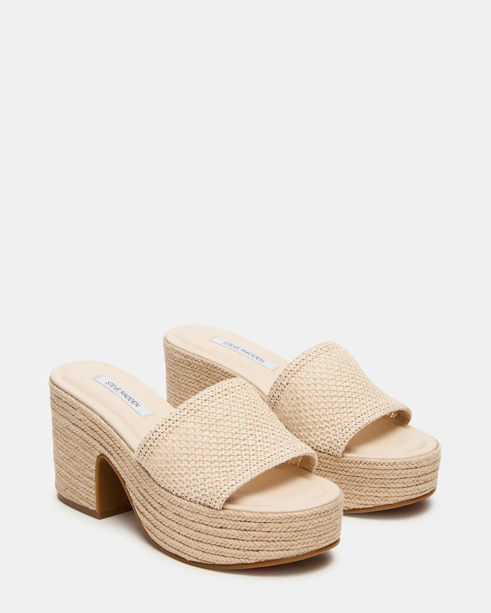 STEVE MADDEN TRIPPY PLATFORM SANDAL - NATURAL