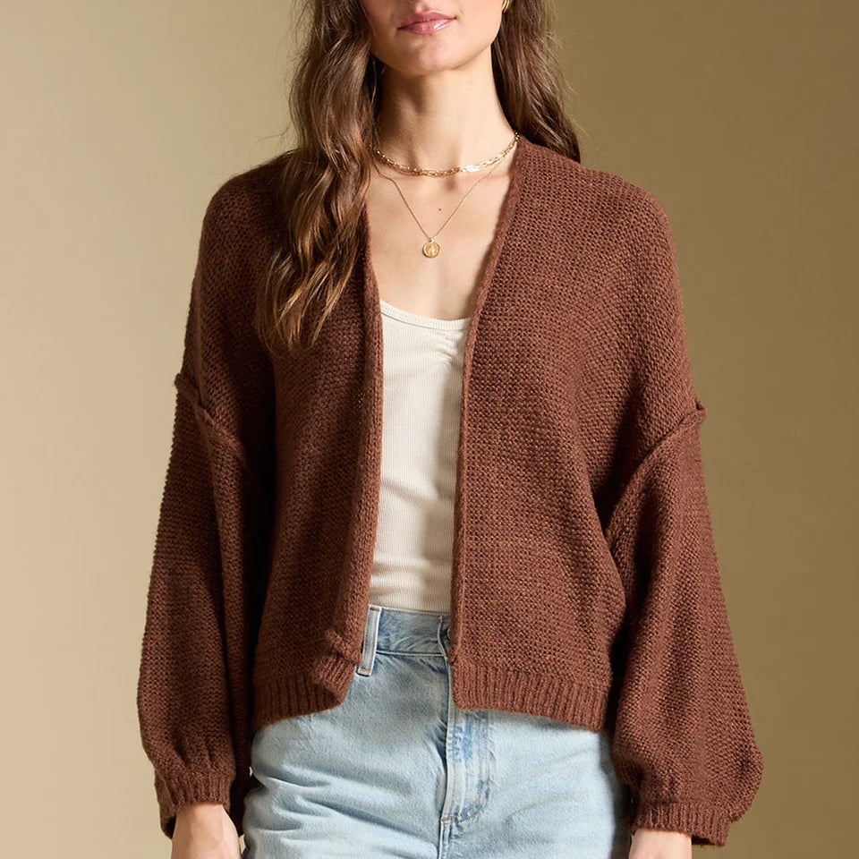 SALTWATER LUXE ADEN SWEATER - CHOCOLATE