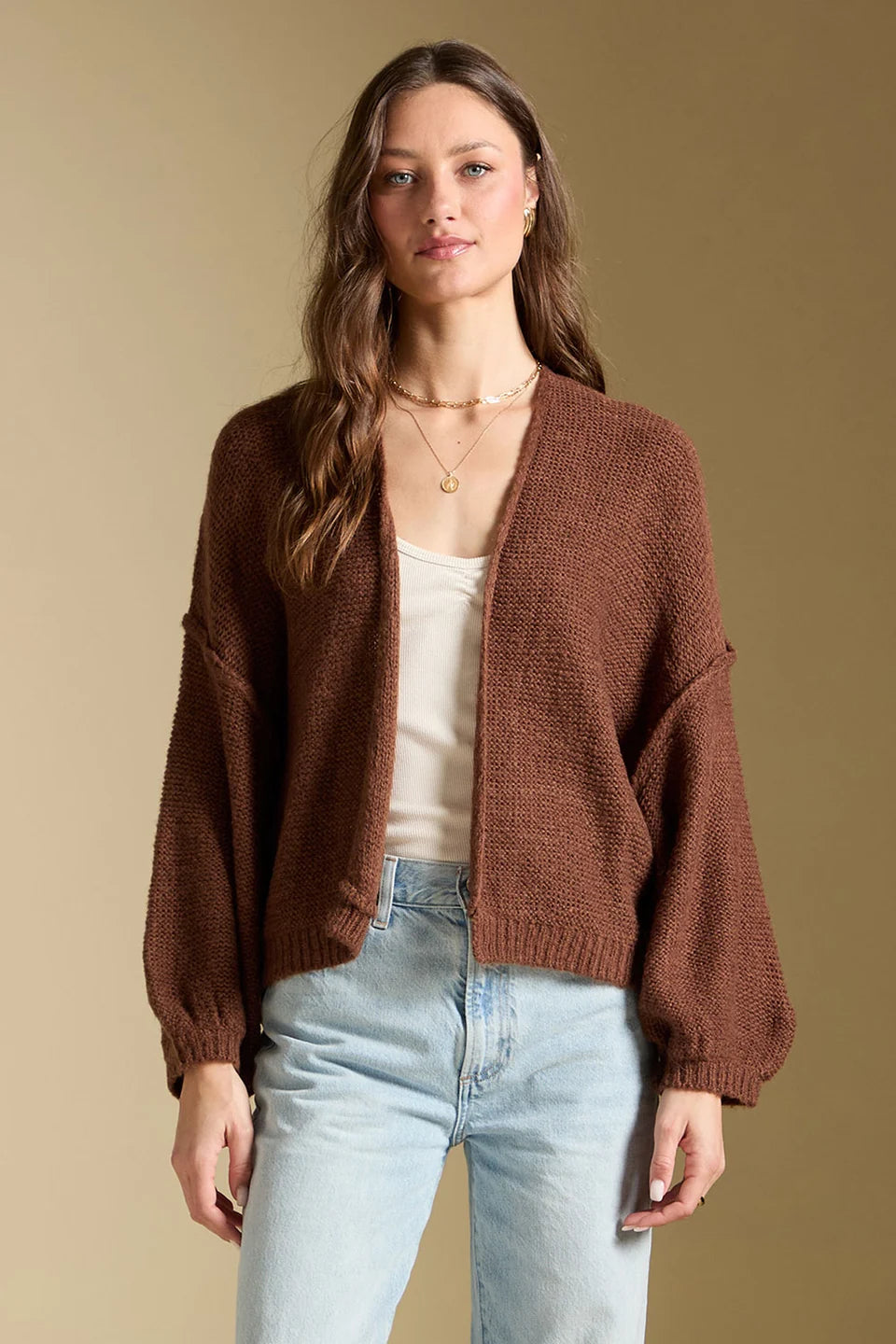 SALTWATER LUXE ADEN SWEATER - CHOCOLATE