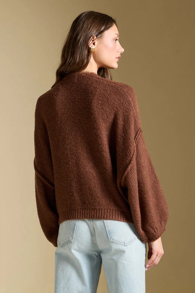 SALTWATER LUXE ADEN SWEATER - CHOCOLATE