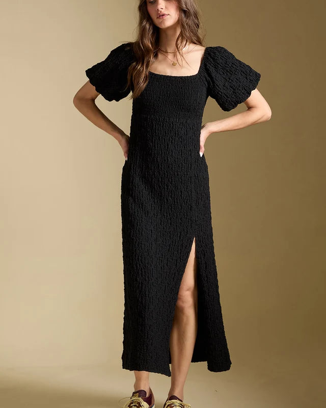 SALTWATER LUXE DREW MIDI DRESS - BLACK