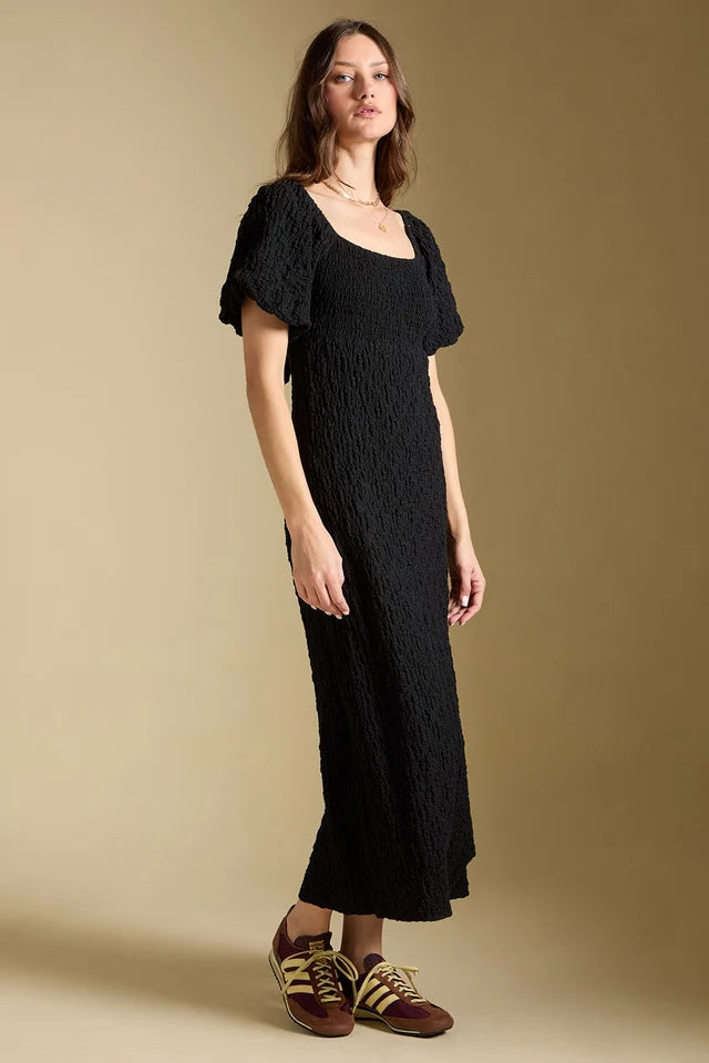 SALTWATER LUXE DREW MIDI DRESS - BLACK