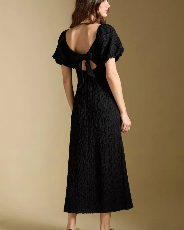 SALTWATER LUXE DREW MIDI DRESS - BLACK