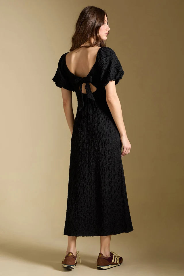 SALTWATER LUXE DREW MIDI DRESS - BLACK