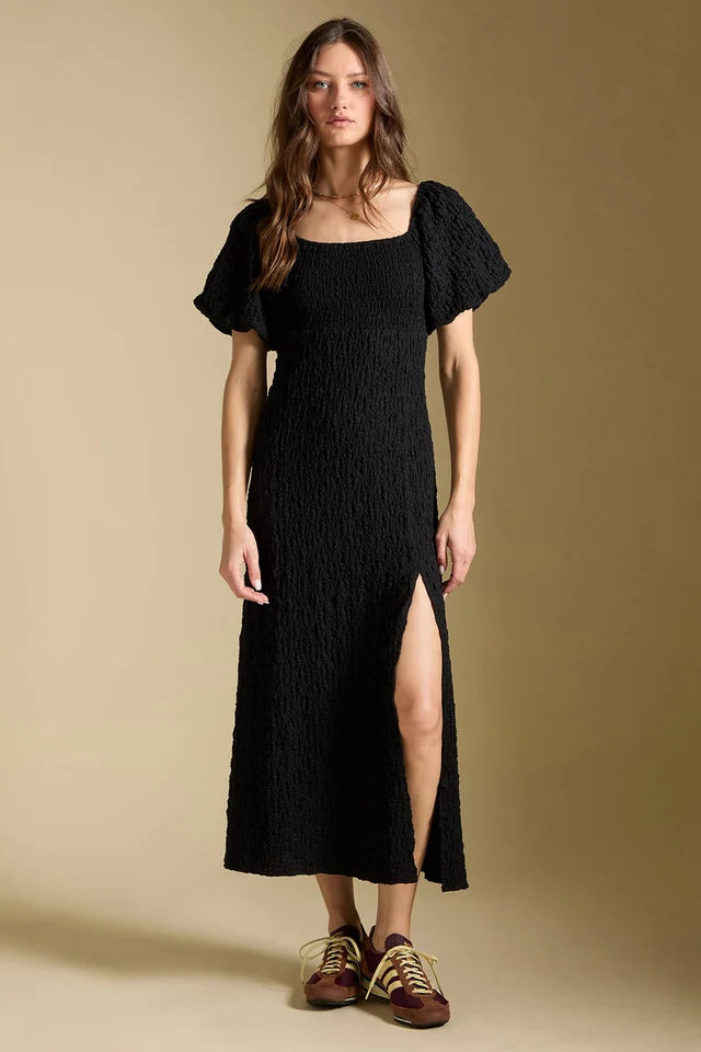 SALTWATER LUXE DREW MIDI DRESS - BLACK