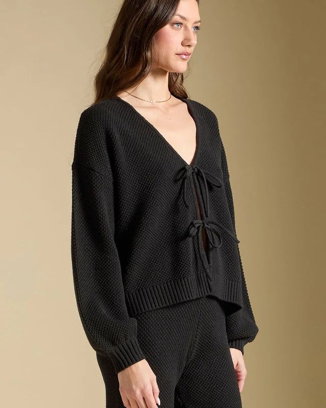 *PRE ORDER* SALTWATER LUXE ELLYN TIE CARDIGAN - BLACK