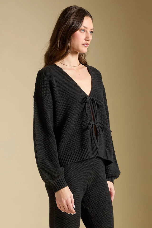 *PRE ORDER* SALTWATER LUXE ELLYN TIE CARDIGAN - BLACK