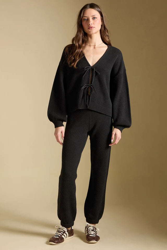 *PRE ORDER* SALTWATER LUXE ELLYN TIE CARDIGAN - BLACK