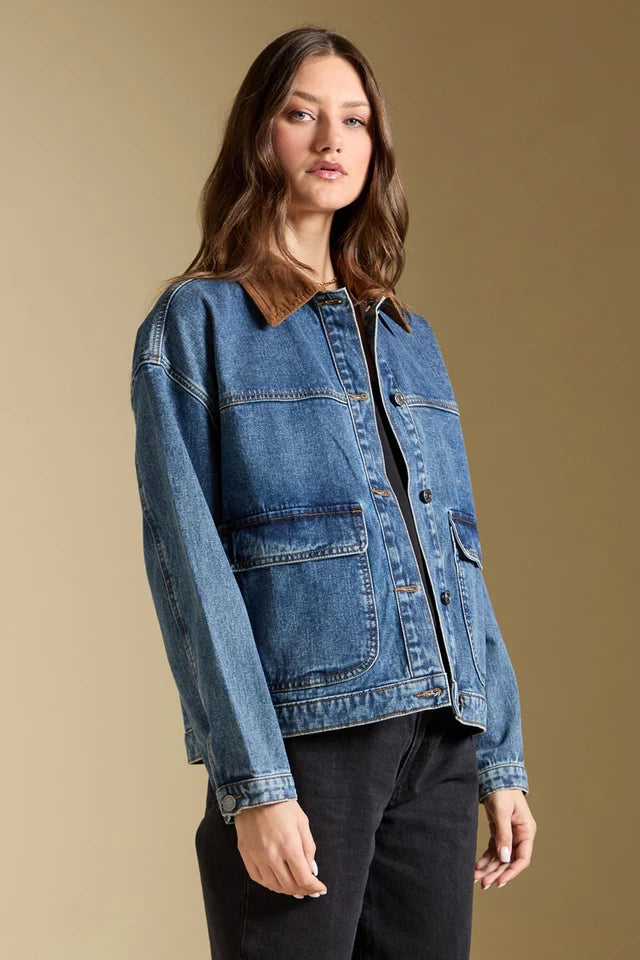 SALTWATER LUXE GARDER DENIM JACKET - MIDNIGHT FADE