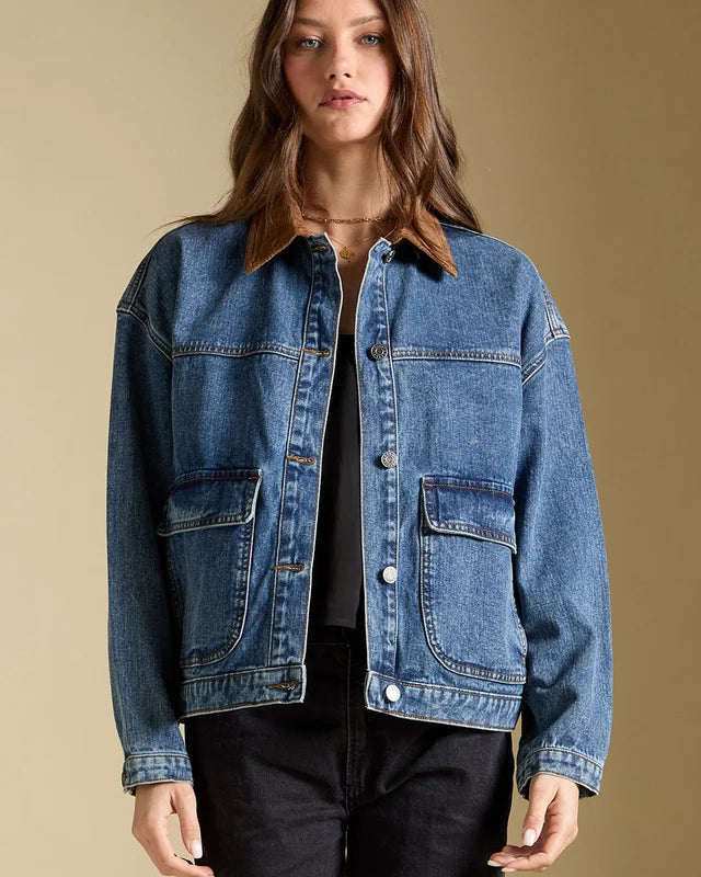 SALTWATER LUXE GARDER DENIM JACKET - MIDNIGHT FADE