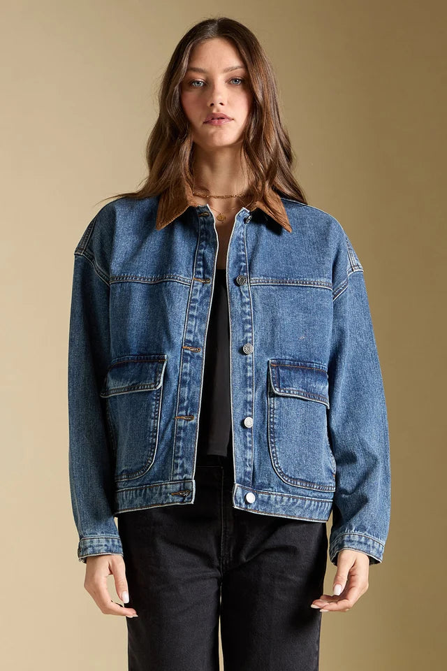 SALTWATER LUXE GARDER DENIM JACKET - MIDNIGHT FADE