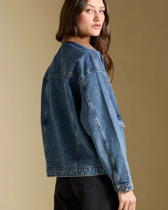 SALTWATER LUXE GARDER DENIM JACKET - MIDNIGHT FADE