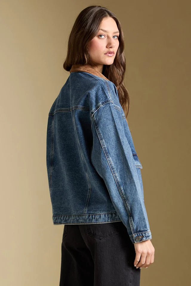 SALTWATER LUXE GARDER DENIM JACKET - MIDNIGHT FADE