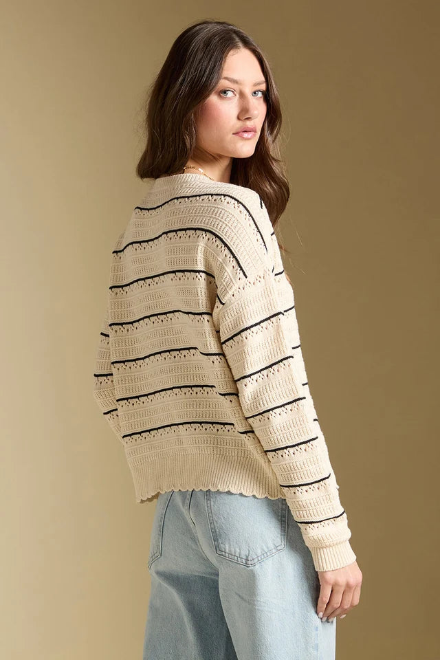 SALTWATER LUXE HADLEE SWEATER - NATURAL