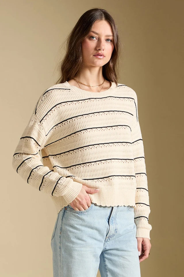 SALTWATER LUXE HADLEE SWEATER - NATURAL