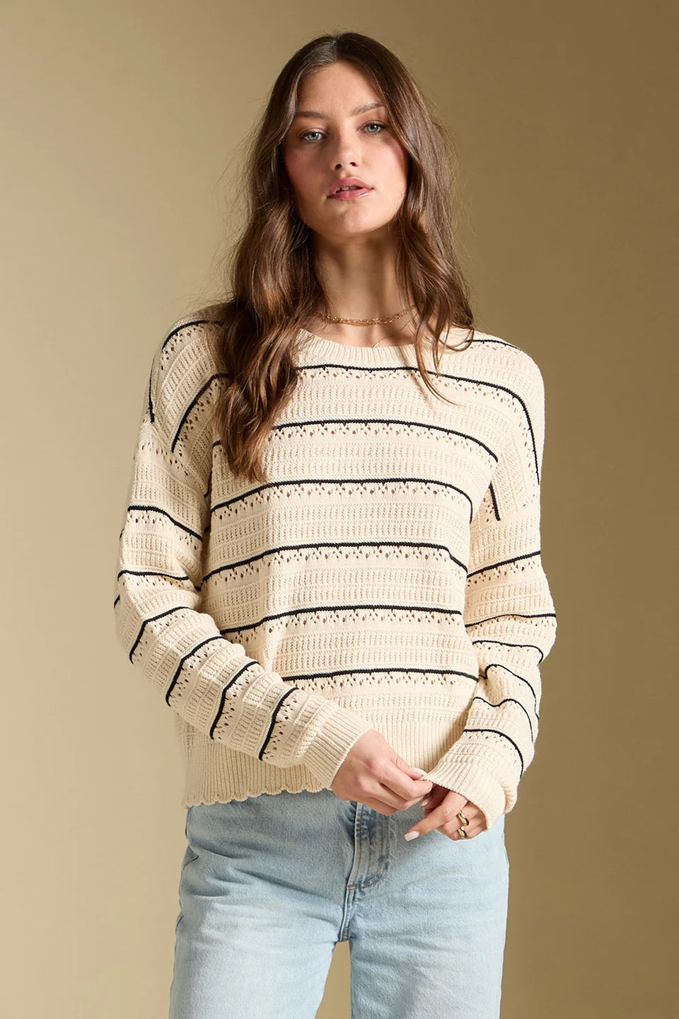 SALTWATER LUXE HADLEE SWEATER - NATURAL