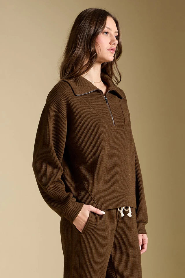 SALTWATER LUXE HALF ZIP PULLOVER - OLIVE