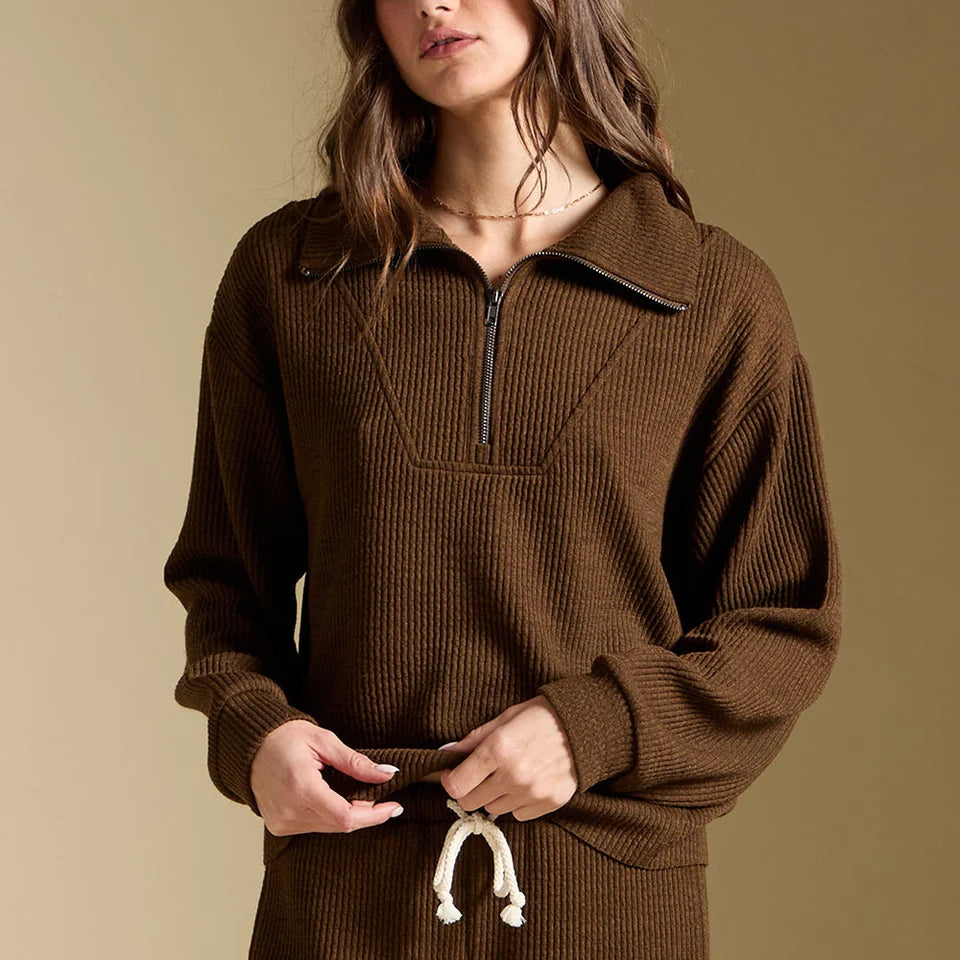 SALTWATER LUXE HALF ZIP PULLOVER - OLIVE