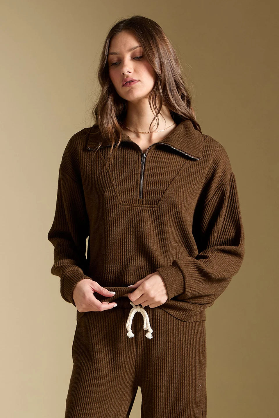 SALTWATER LUXE HALF ZIP PULLOVER - OLIVE