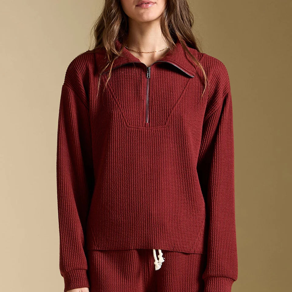 SALTWATER LUXE HALF ZIP PULLOVER - MERLOT