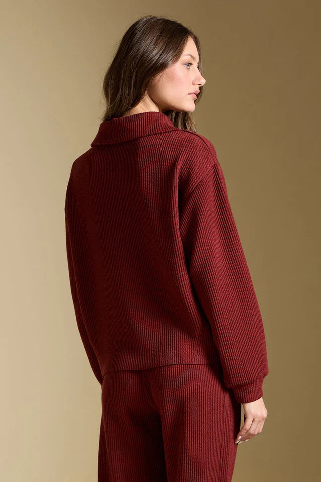 SALTWATER LUXE HALF ZIP PULLOVER - MERLOT