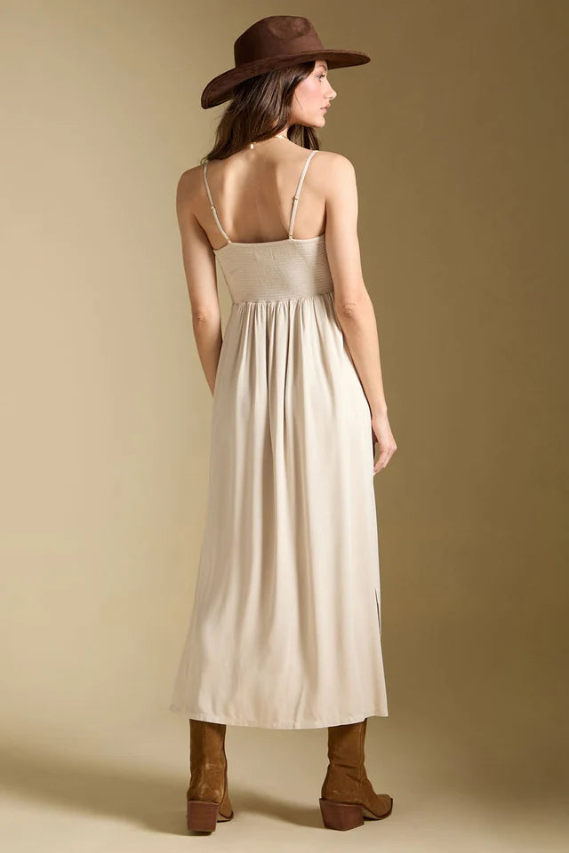 SALTWATER LUXE PENI MIDI DRESS - BONE