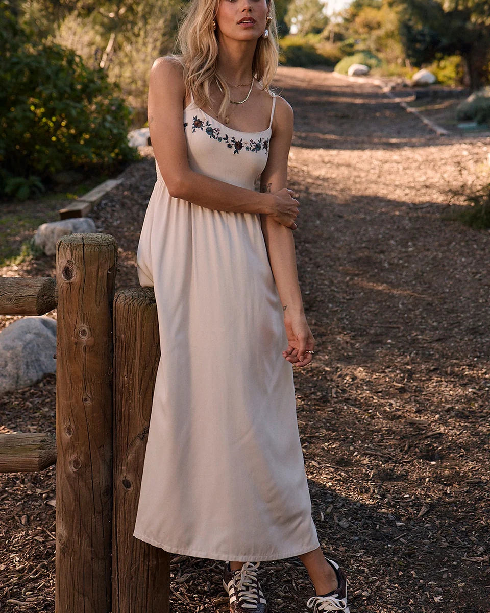 SALTWATER LUXE PENI MIDI DRESS - BONE