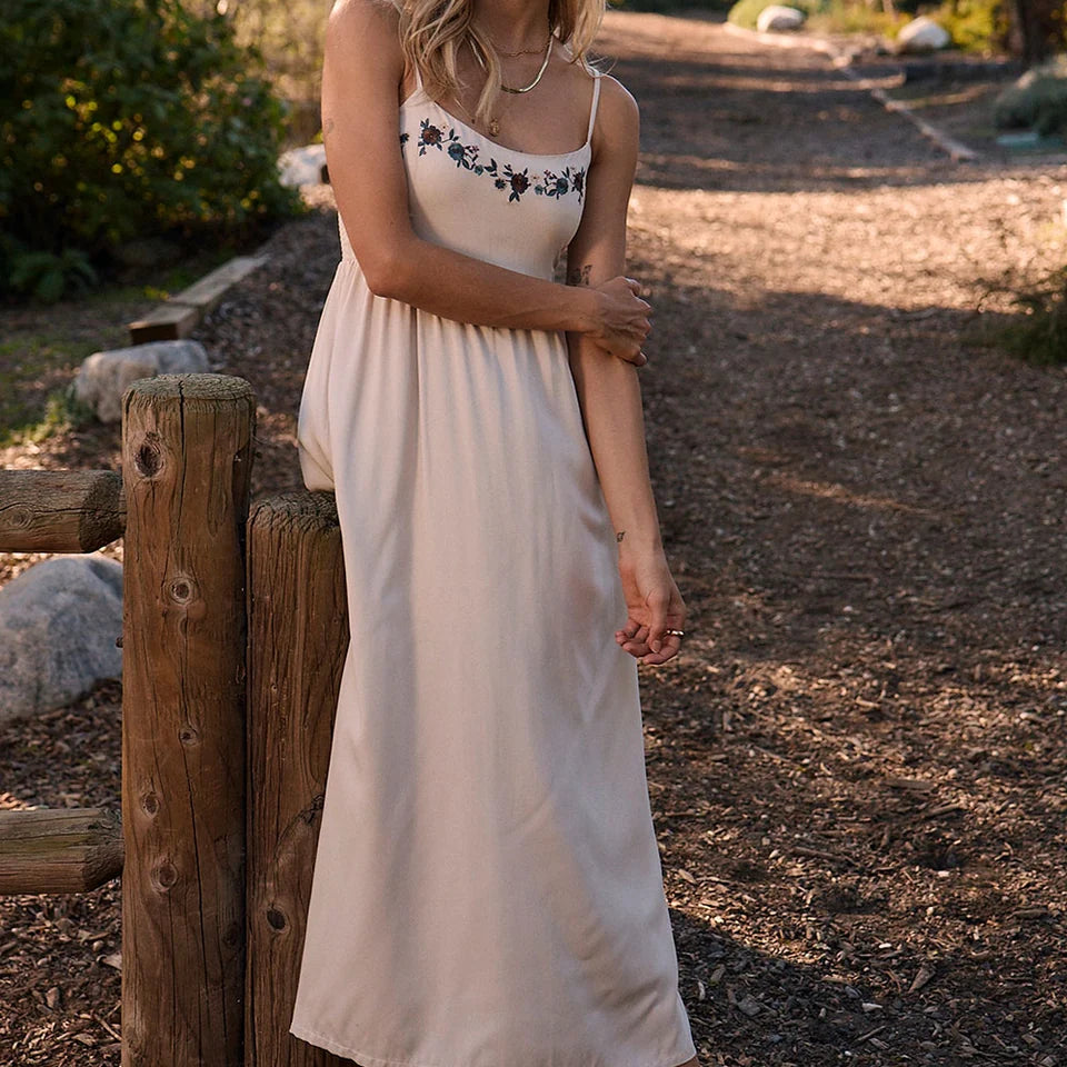 SALTWATER LUXE PENI MIDI DRESS - BONE