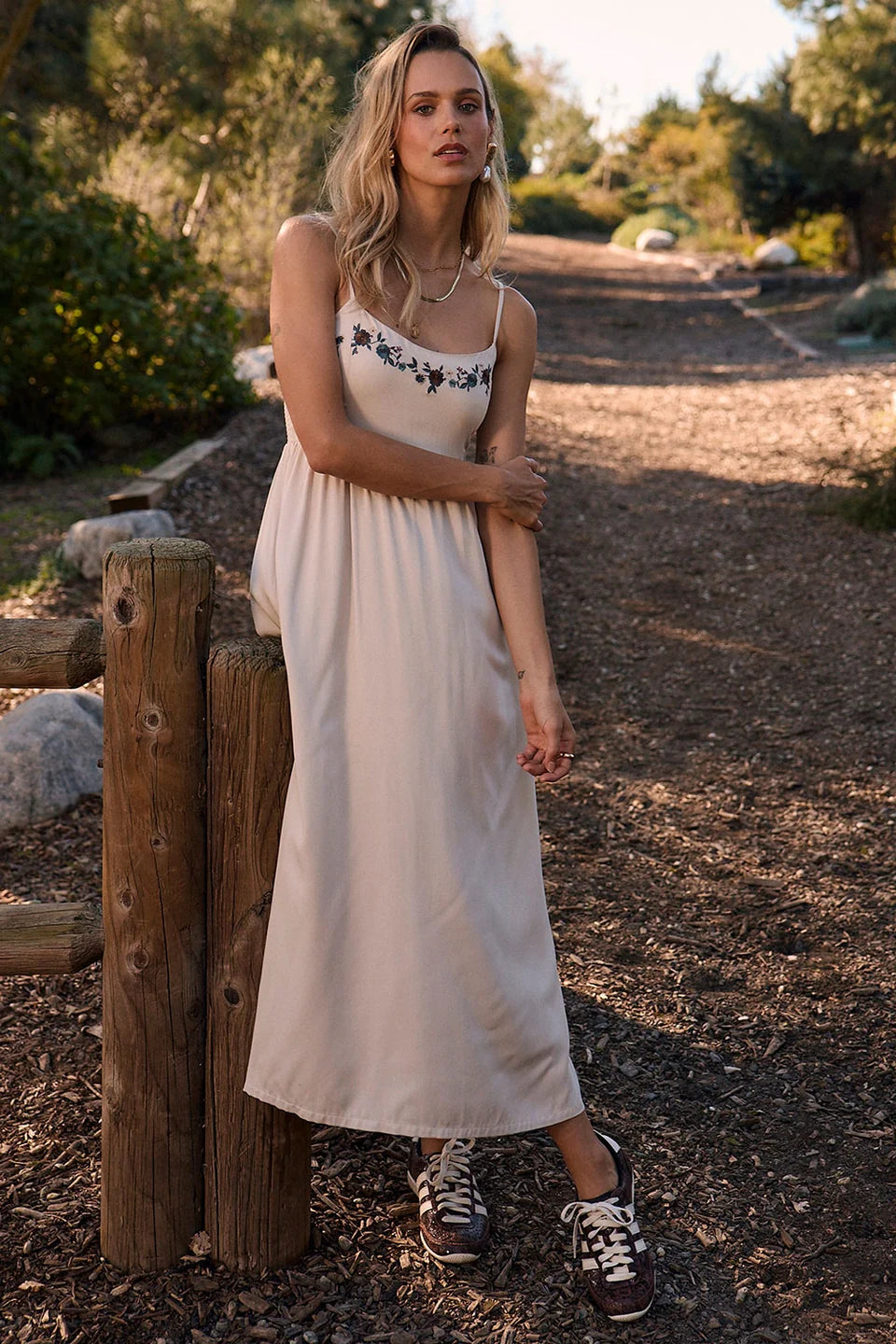 SALTWATER LUXE PENI MIDI DRESS - BONE
