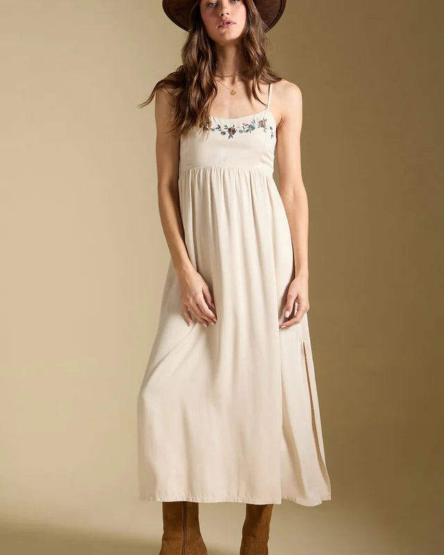 SALTWATER LUXE PENI MIDI DRESS - BONE