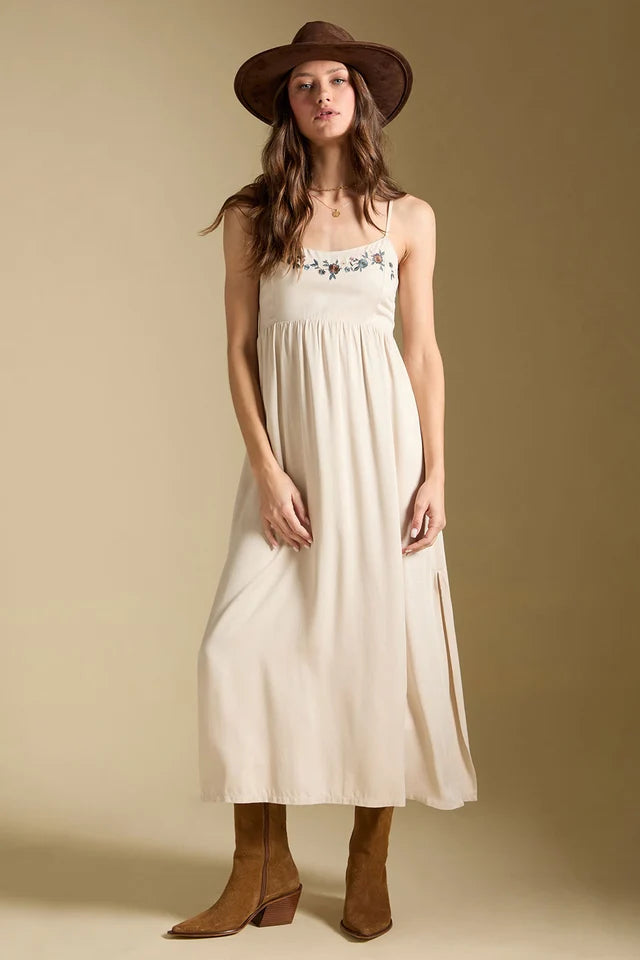 SALTWATER LUXE PENI MIDI DRESS - BONE