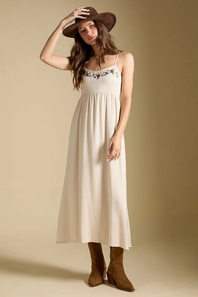 SALTWATER LUXE PENI MIDI DRESS - BONE