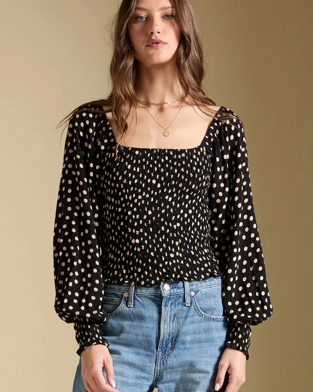 SALTWATER LUXE PETRA PRINTED TOP - MIDNIGHT