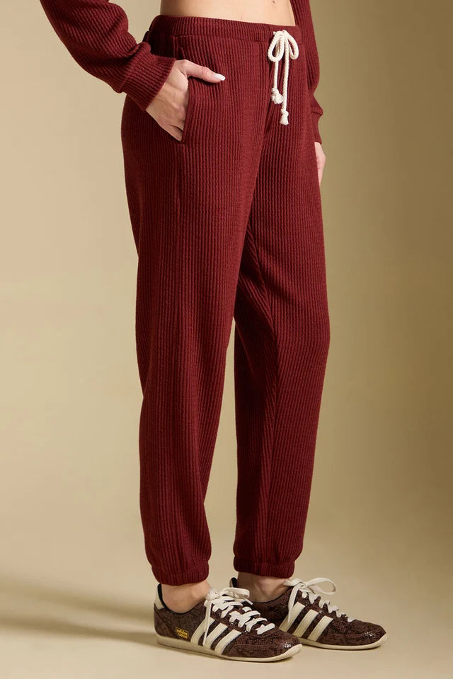 SALTWATER LUXE PULL ON JOGGER PANT - MERLOT