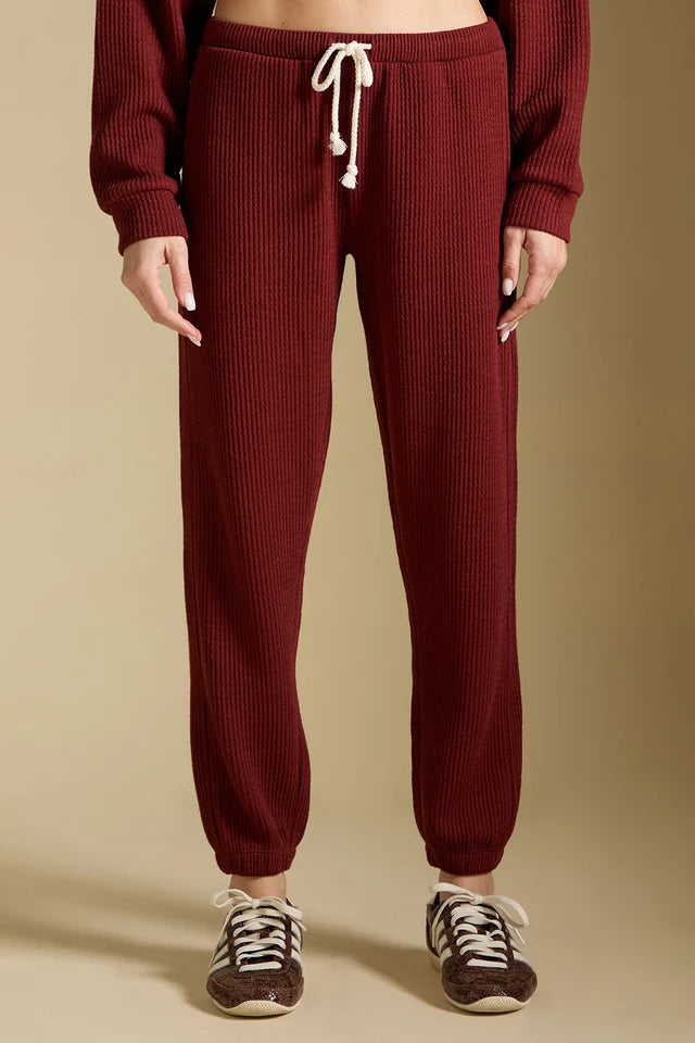 SALTWATER LUXE PULL ON JOGGER PANT - MERLOT