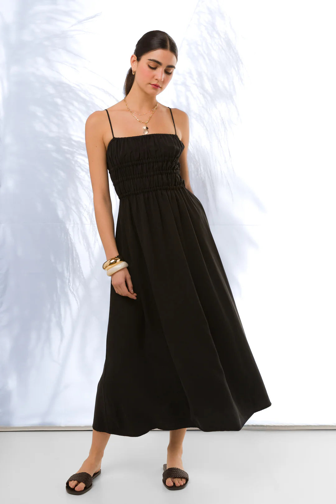 VELVET HEART TANELLA MIDI DRESS - BLACK