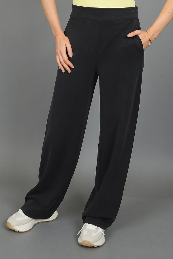 VICTORIA SUPER SOFT MODAL WIDE LEG PANT - BLACK