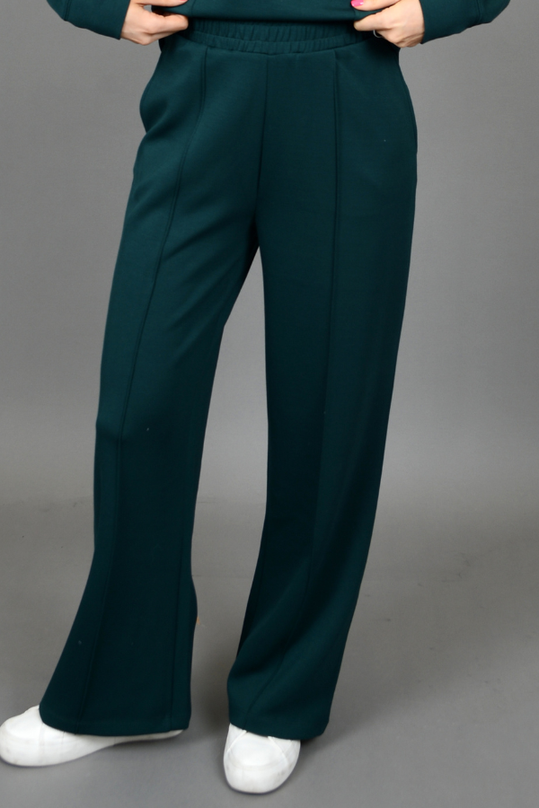 POLINE SUPER SOFT KNIT PINTUCK PANT - JUNGLE GREEN - LAST SIZE XS