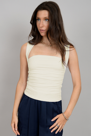 SECOND SKIN ELISA RUCHED TOP - CHAMPAGNE