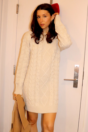 GALILEA SWEATER DRESS - CREAM