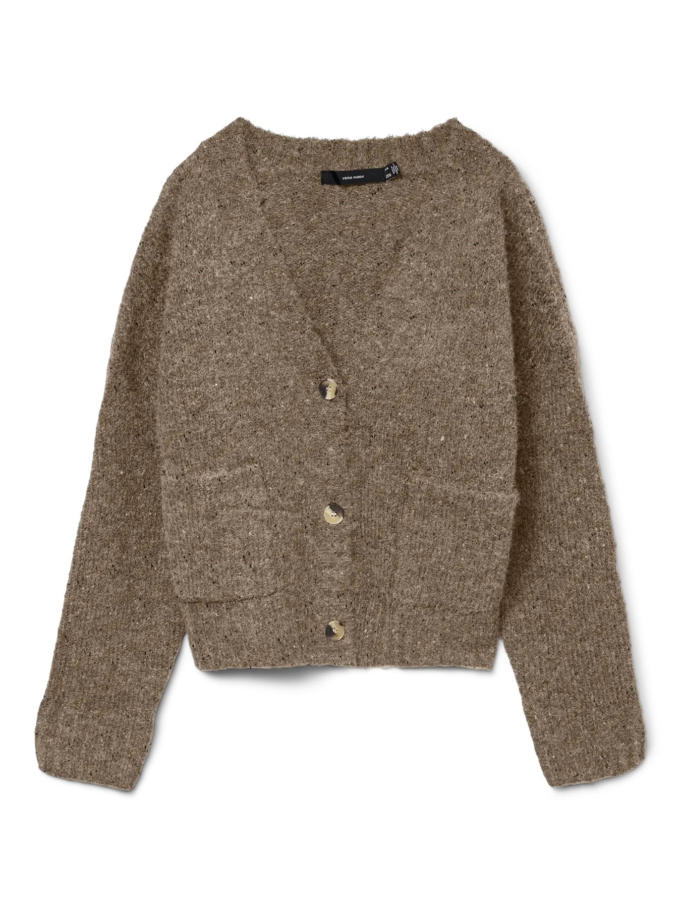 VM INGRID V NECK CARDIGAN - SILVER MINK MELANGE