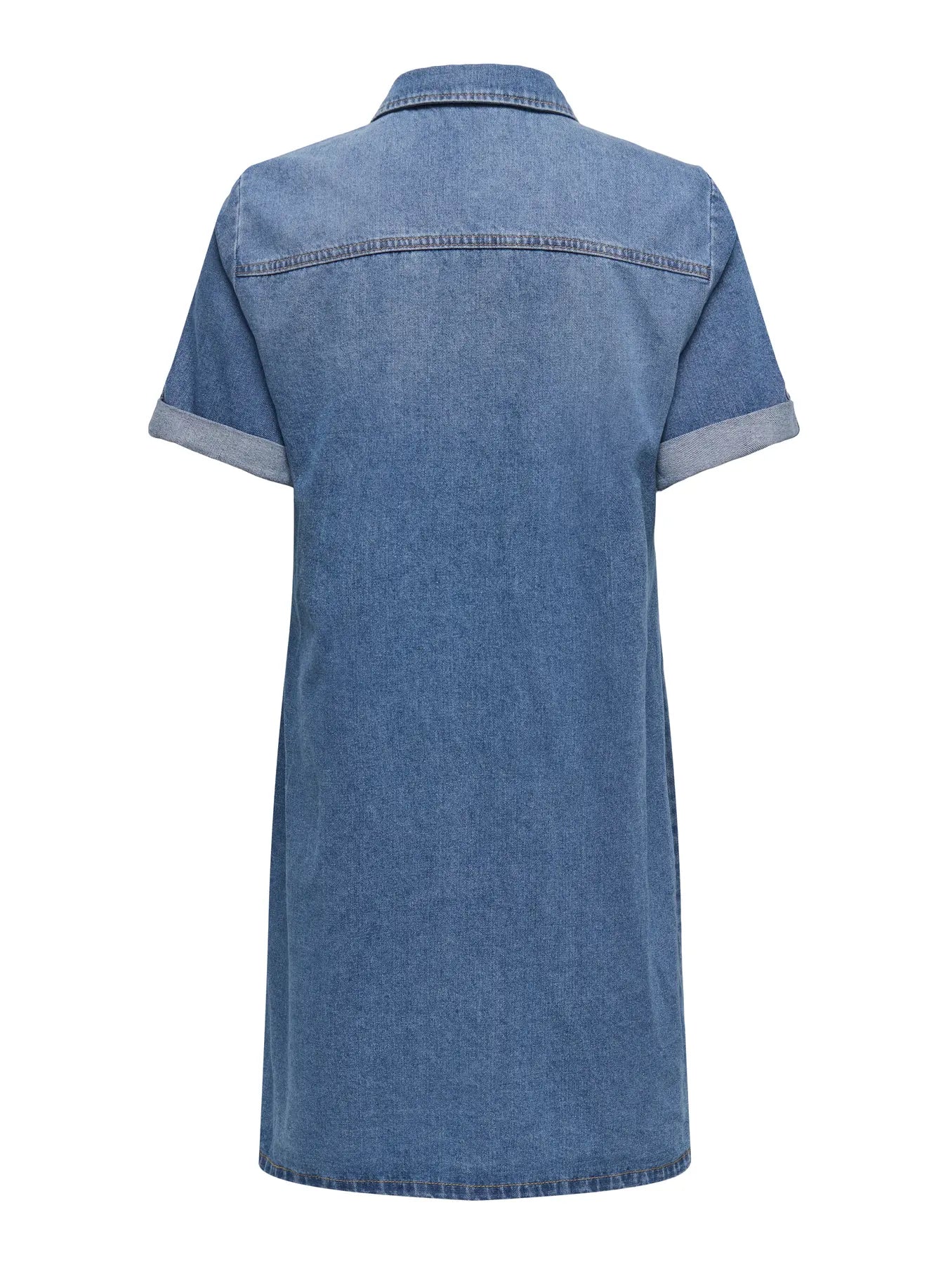 ONLY LISA SS DENIM BUTTON DRESS - MEDIUM BLUE