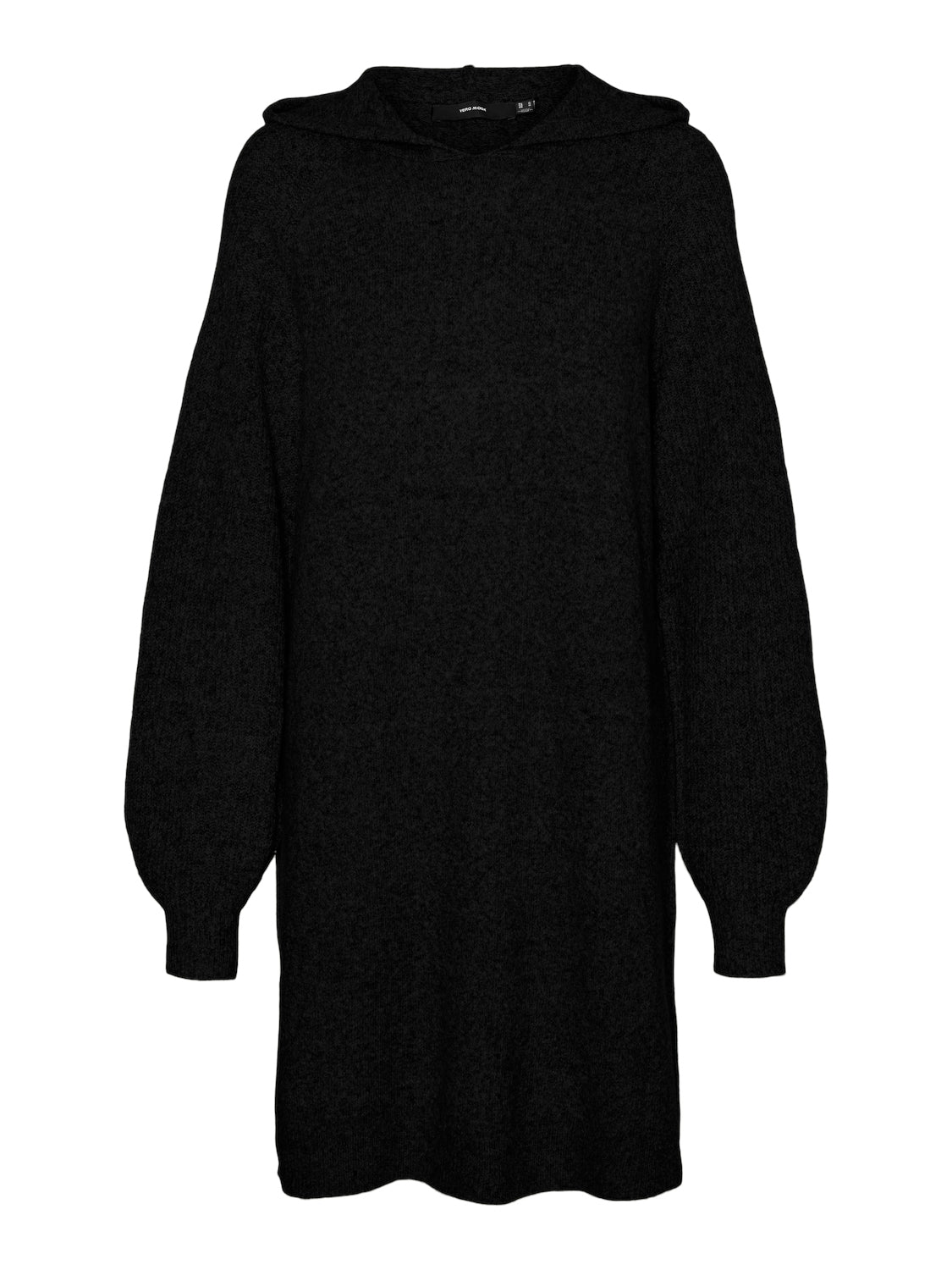 DOFFY SWEATER DRESS W HOOD - BLACK