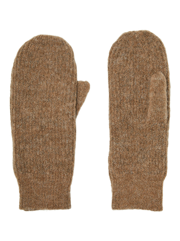 GILA RIBBED MITTENS - BROWN LENTIL