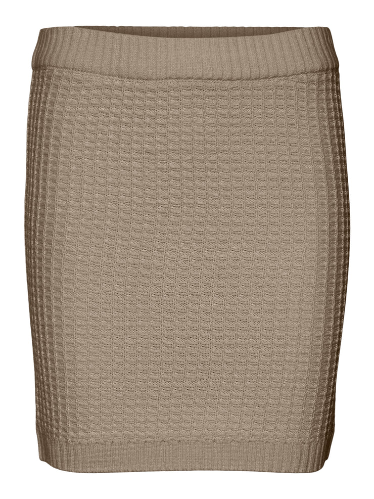 MEGA KNIT SKIRT - SILVER MINK