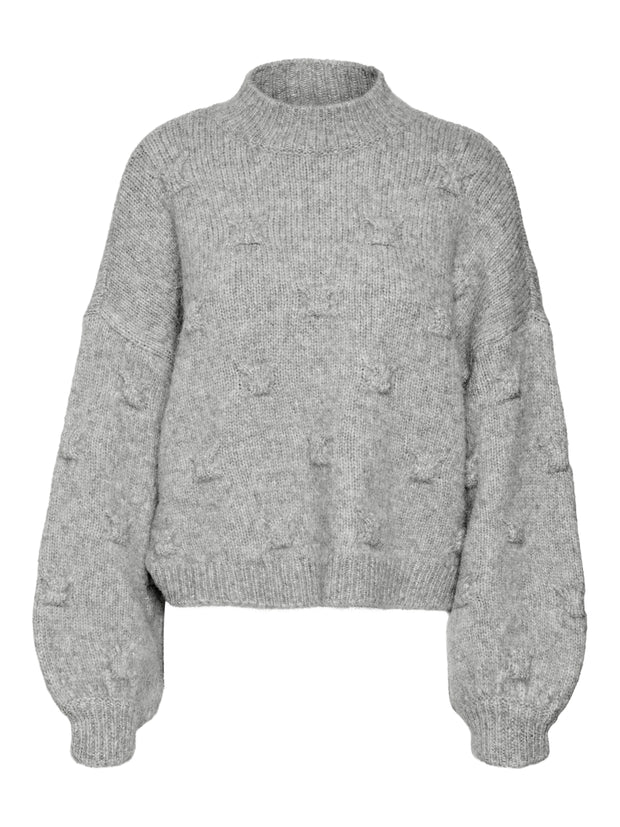 GAIL HIGHNECK SWEATER - LIGHT GREY