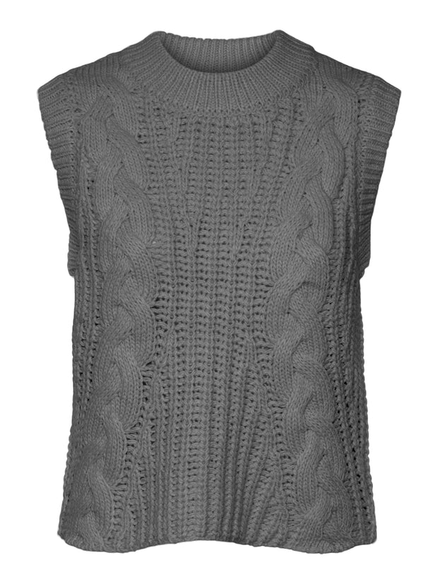 KEYSA KNIT VEST - MEDIUM GREY MELANGE