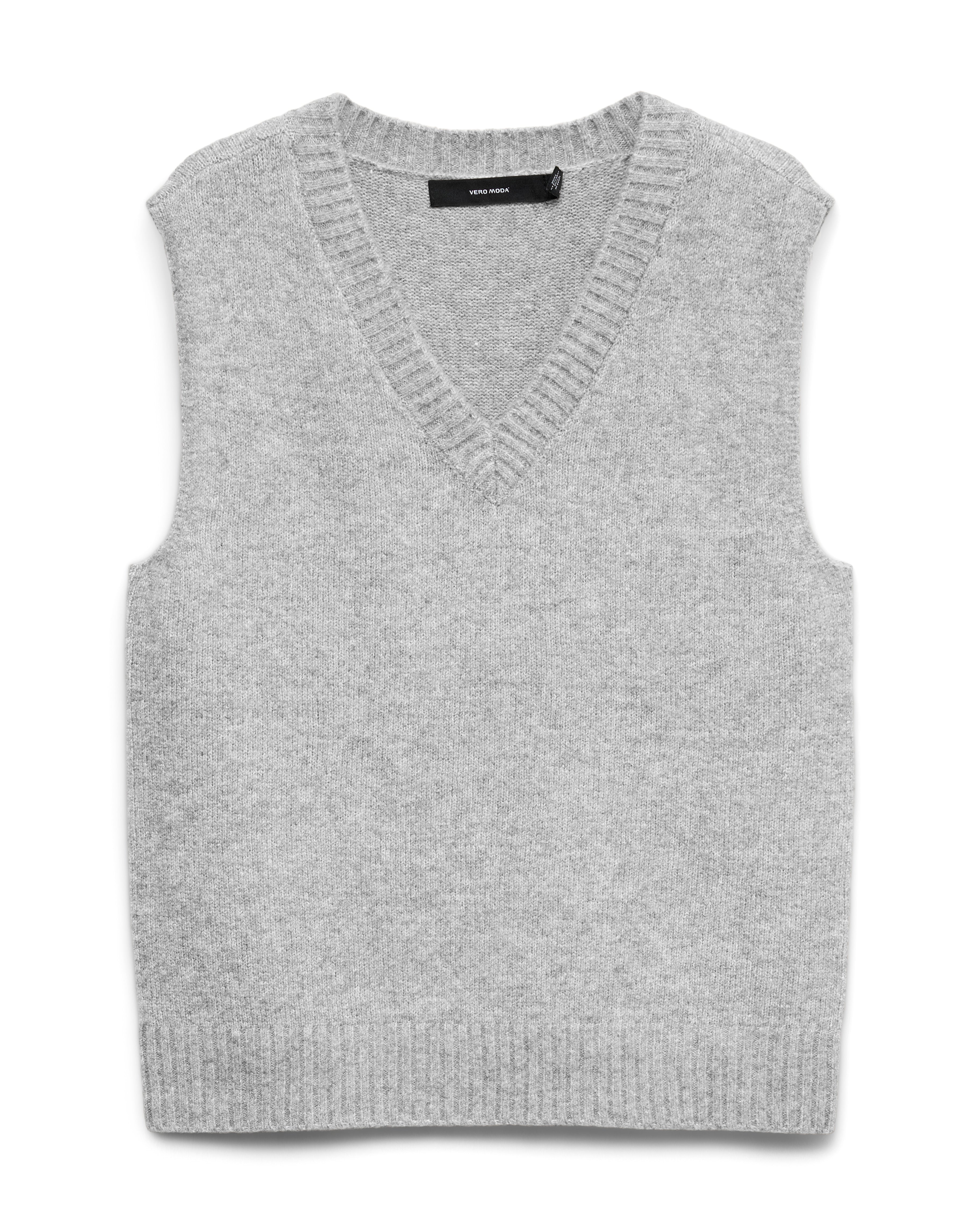VM BOOM V NECK VEST - LIGHT GREY MELANGE