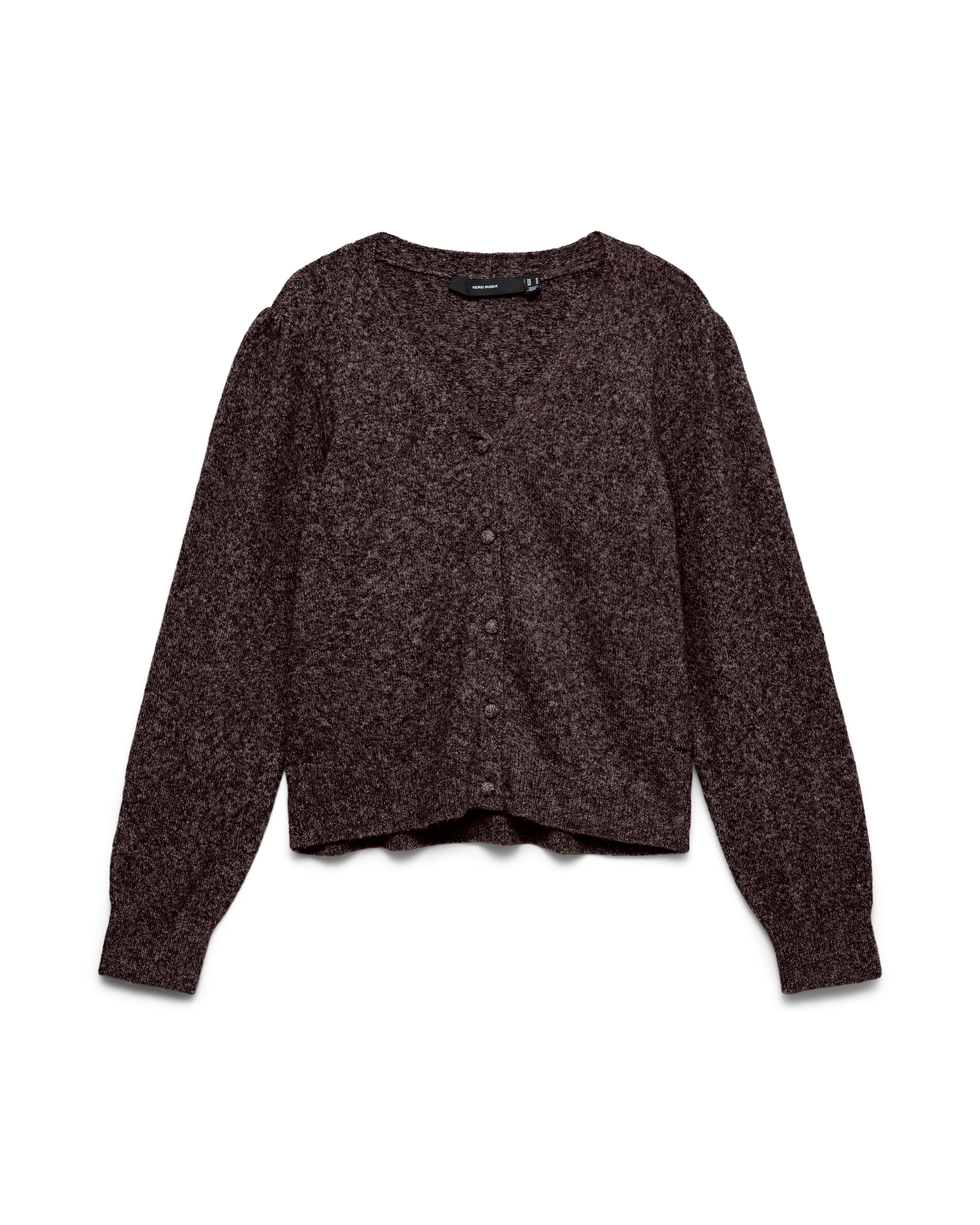 VM DOFFY V NECK CARDIGAN - CHOCOLATE TORTE