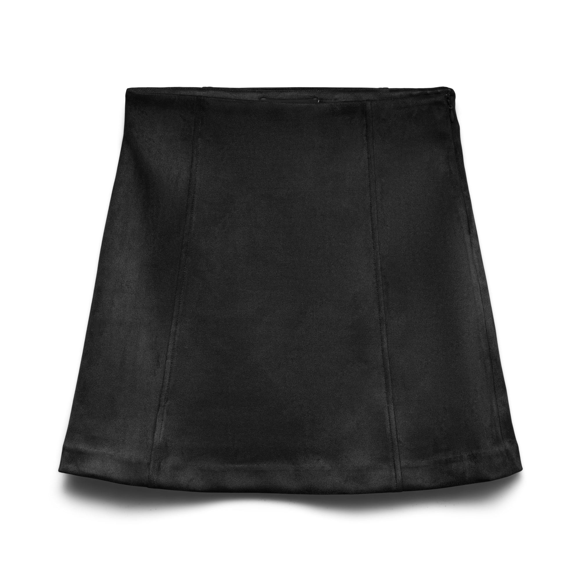 VM DONNA SUEDE KNEE LENGTH SKIRT - BLACK